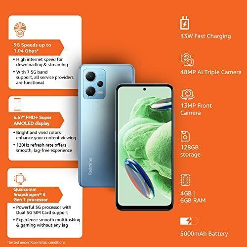 Redmi Note 12 5G Mystique Blue 6GB RAM 128GB ROM | 1st Phone with 120Hz Super AMOLED and Snapdragon® 4 Gen 1 | 48MP AI Triple Camera - Image 6