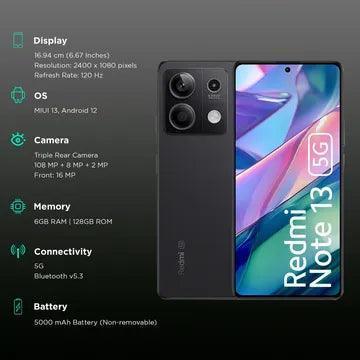 Redmi Note 13 5G (6GB RAM, 128GB, Stealth Black) Refurbished - Image 4