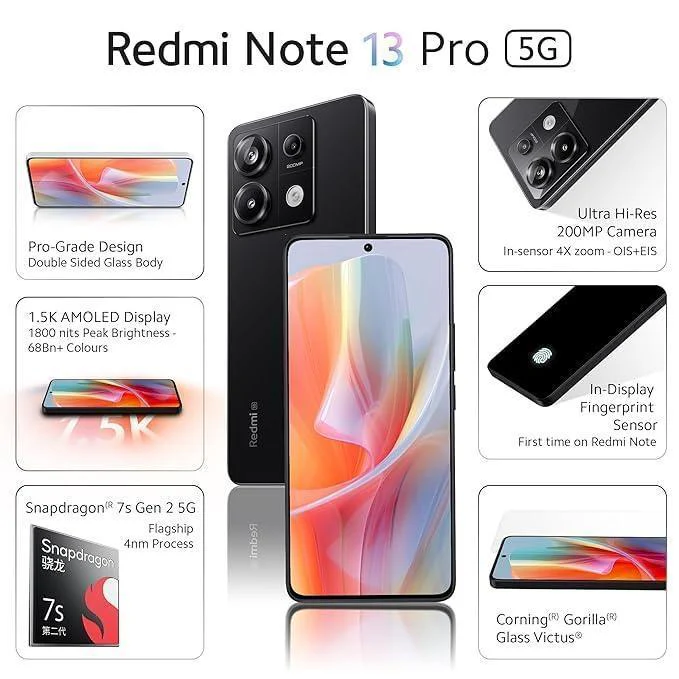 Redmi Note 13 Pro (Midnight Black, 8GB RAM, 256GB Storage) Preowned Mobile - Image 7