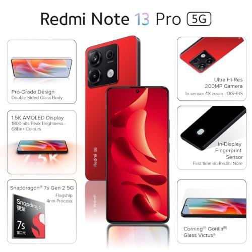 Redmi Note 13 Pro (Scarlet Red, 8GB RAM, 128GB Storage) | 1.5K AMOLED Refurbished - Image 8