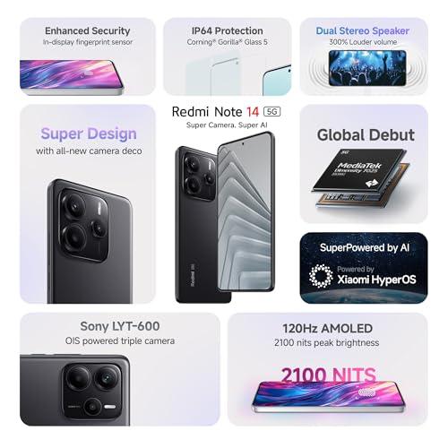 Redmi Note 14 5G (Titan Black, 8GB RAM 128GB Storage) Refurbished - Image 7