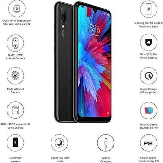 Redmi Note 7 64GB 4GB RAM (BLACK) Refurbished - Image 6