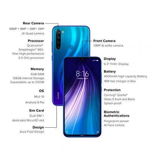 Redmi Note 8 (Neptune Blue, 6GB RAM, 128GB Storage) Refurbished - Image 3