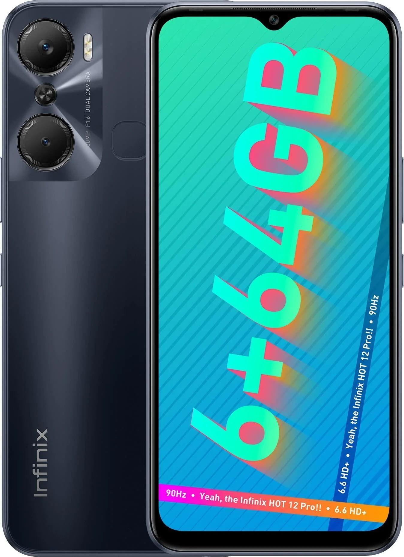 (Refurbished) Infinix Hot 12 Pro (Racing Black, 6GB RAM 64GB Storage)