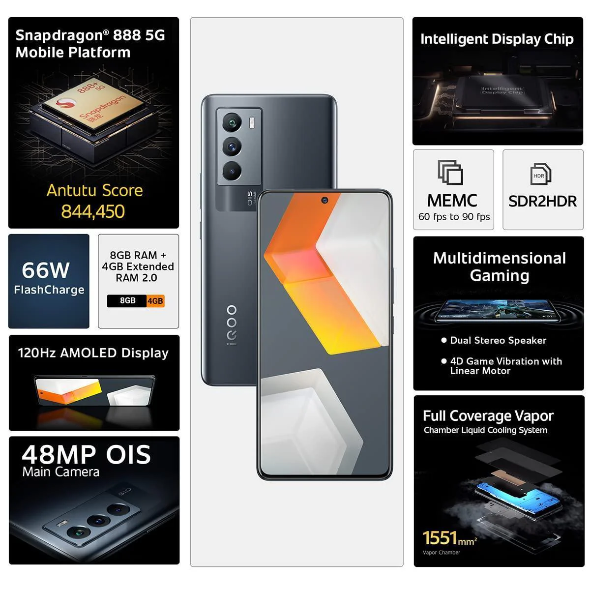 (Refurbished) iQOO 9 SE (Space Fusion, 12GB RAM, 256GB Storage) - Image 5