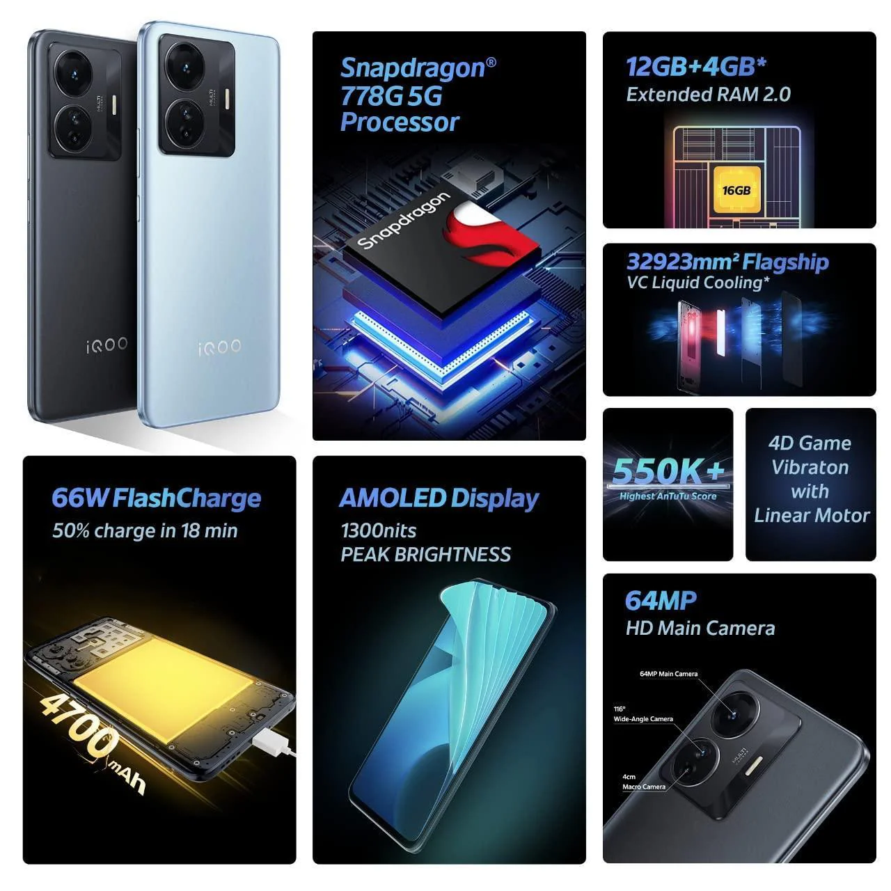 (Refurbished) IQOO Z6 Pro 5G (Legion Sky, 8GB RAM, 128GB Storage) - Image 5