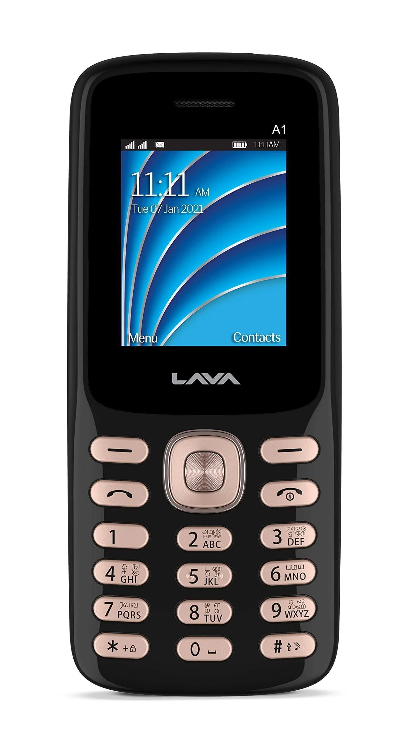 (Refurbished) Lava A1 2021 (Black Gold)-Dual Sim |Loud Sound|auto Call recoding