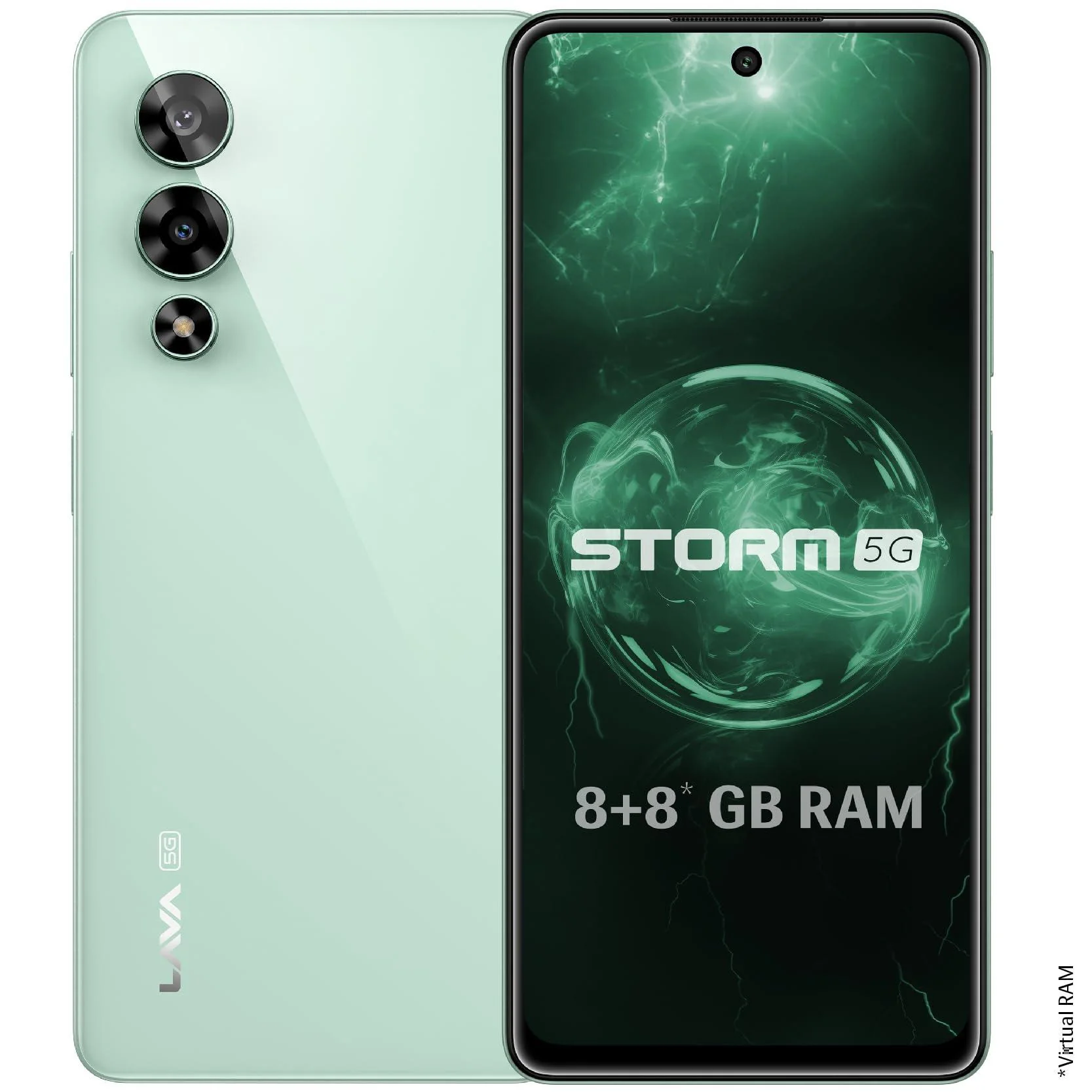 (Refurbished) Lava Storm 5G (Gale Green, 8GB RAM, 128GB ROM)