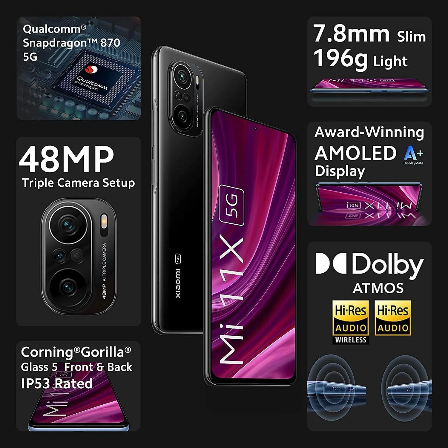 (Refurbished) Mi 11X 5G (Cosmic Black, 8GB RAM, 128GB ROM) - Image 5
