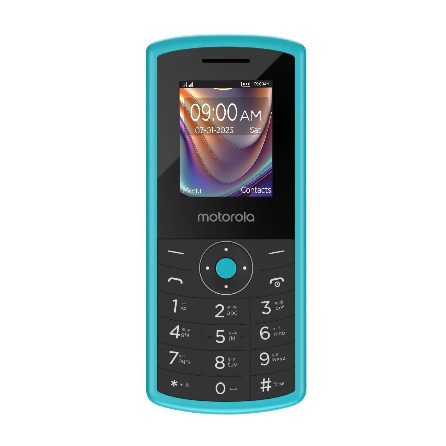(Refurbished) Motorola All-New A10 Dual Sim keypad Mobile with 800 mAh Battery & Dedicated Receiver, Expandable Storage Upto 32GB, Wireless FM with auto Call Recording | Teal Blue
