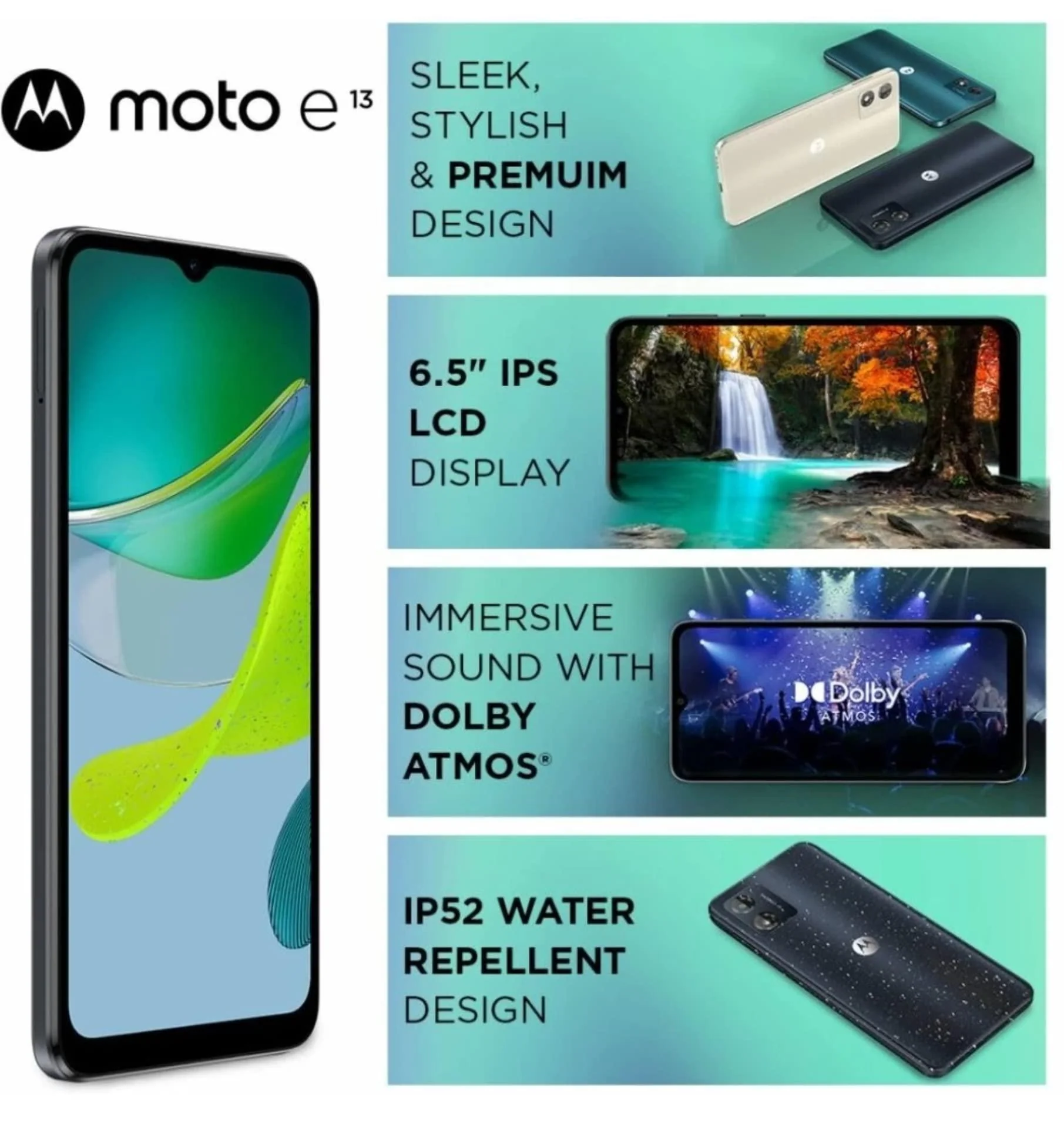 (Refurbished) Motorola E13 4G (Cosmic Black, 2GB RAM, 64GB Storage) - Image 5