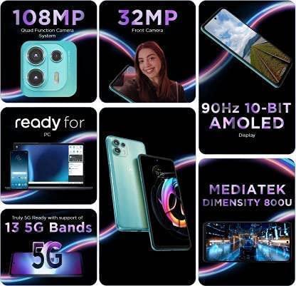 (Refurbished) Motorola Edge 20 Fusion (128 GB) (6 GB RAM) (Cyber Teal, New) - Image 3