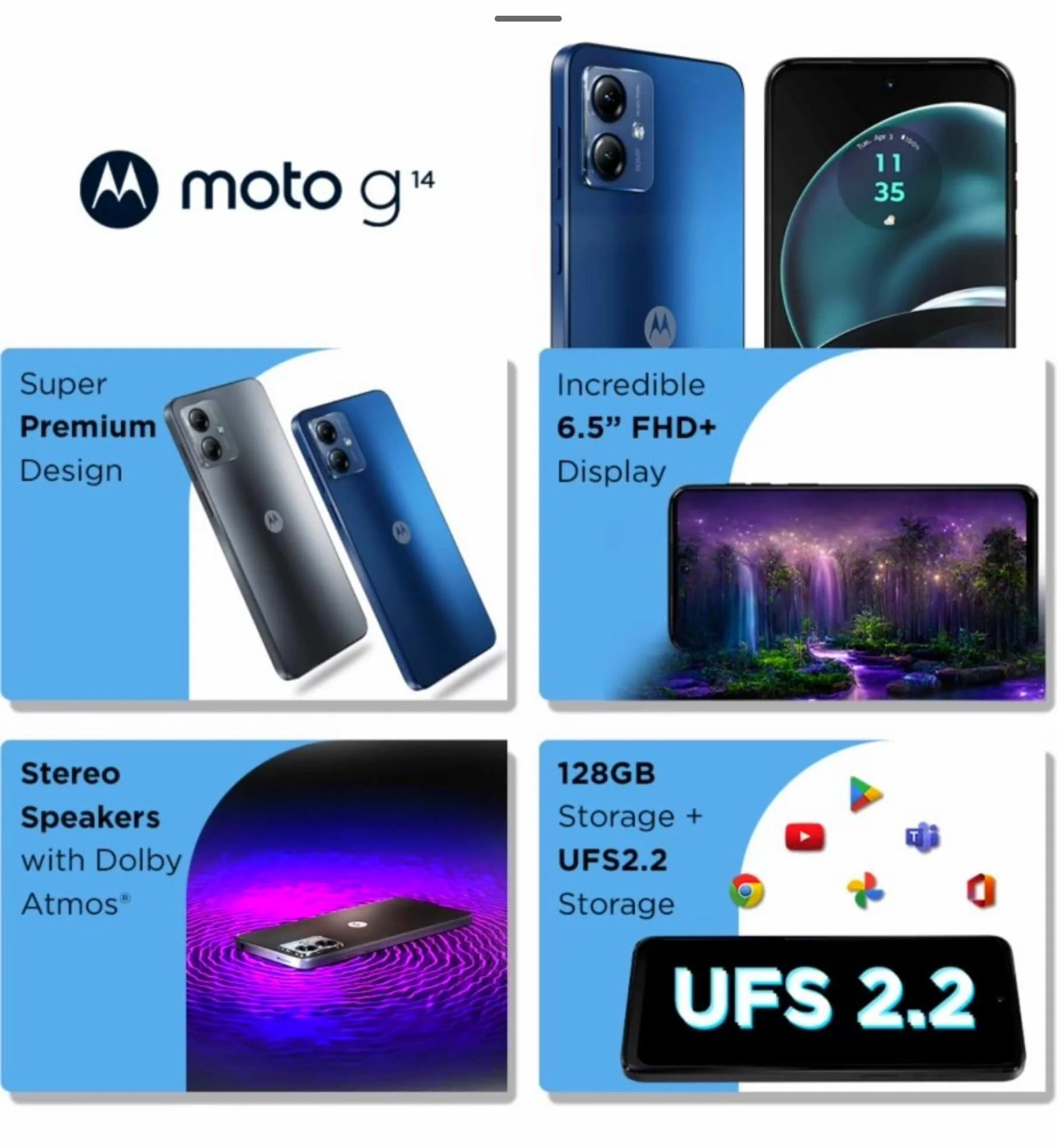 (Refurbished) Motorola G14 (Sky Blue, 4GB RAM, 128GB Storage) | Hatke Style, Hatke Entertainment - Image 6