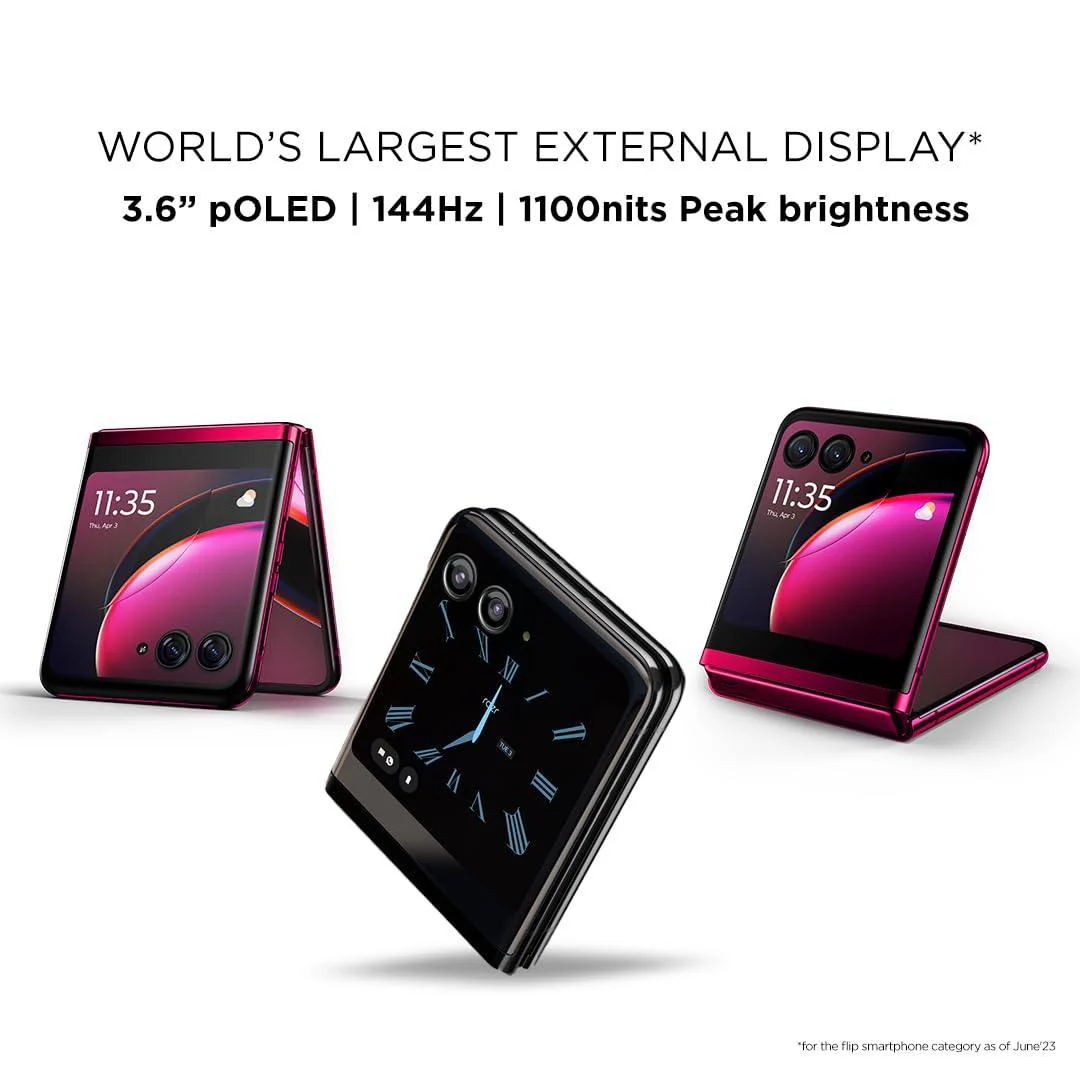 (Refurbished) Motorola razr 40 Ultra (Viva Magenta, 8GB RAM, 256GB Storage) | 3.6" External AMOLED Display | 6.9" AMOLED 165Hz Display | 32MP Selfie Camera |30W TurboPower Charging | Android 13 - Image 4