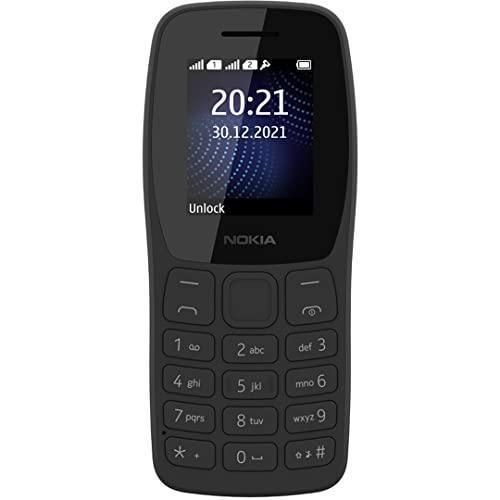 (Refurbished) Nokia 105 Dual Single SIM, Keypad Mobile Phone with Wireless FM Radio | Charcoal