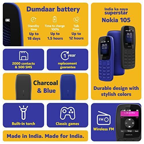 (Refurbished) Nokia 105 Dual Single SIM, Keypad Mobile Phone with Wireless FM Radio | Charcoal - Image 6