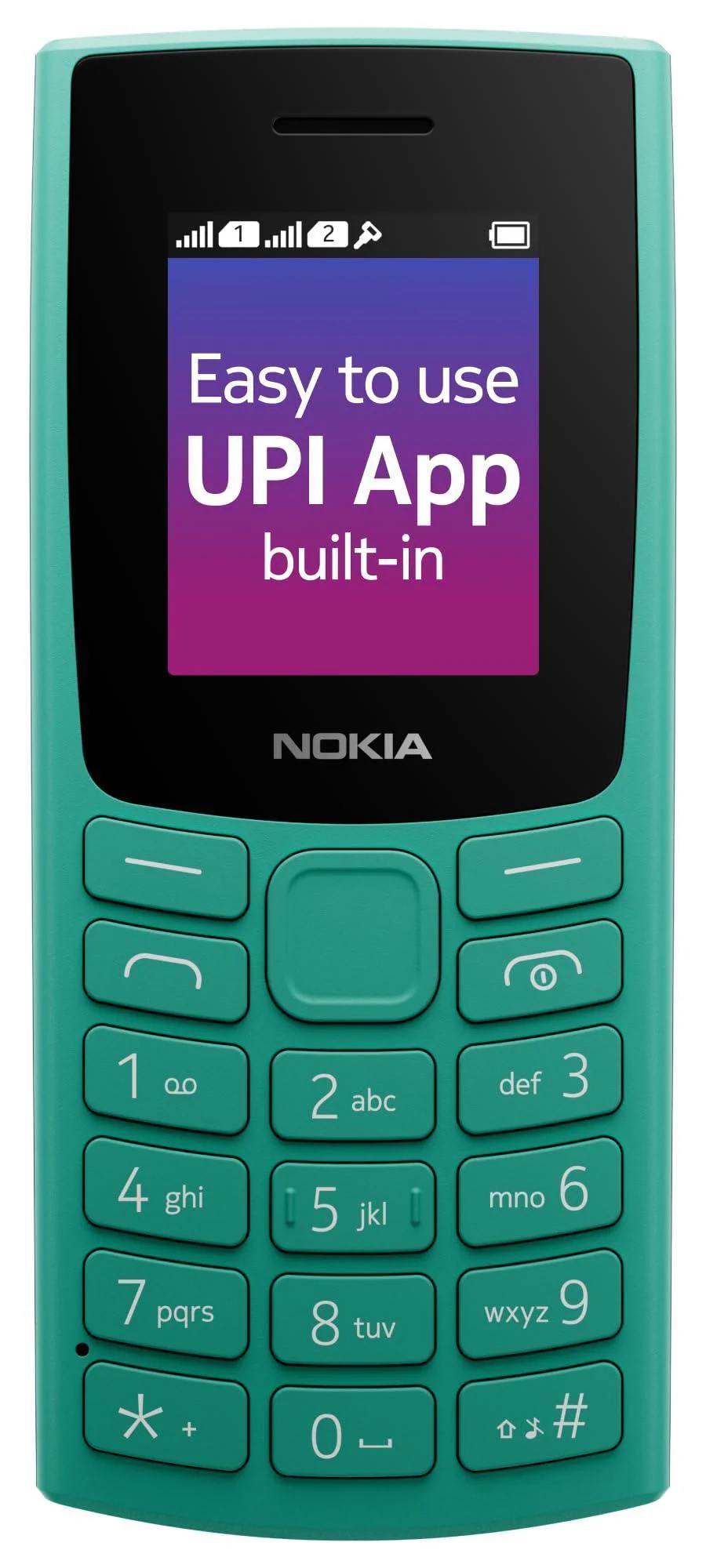 (Refurbished) Nokia 106 Dual Sim, Keypad Phone with Built-in UPI Payments App, Long-Lasting Battery, Wireless FM Radio & MP3 Player, and MicroSD Card Slot | Green