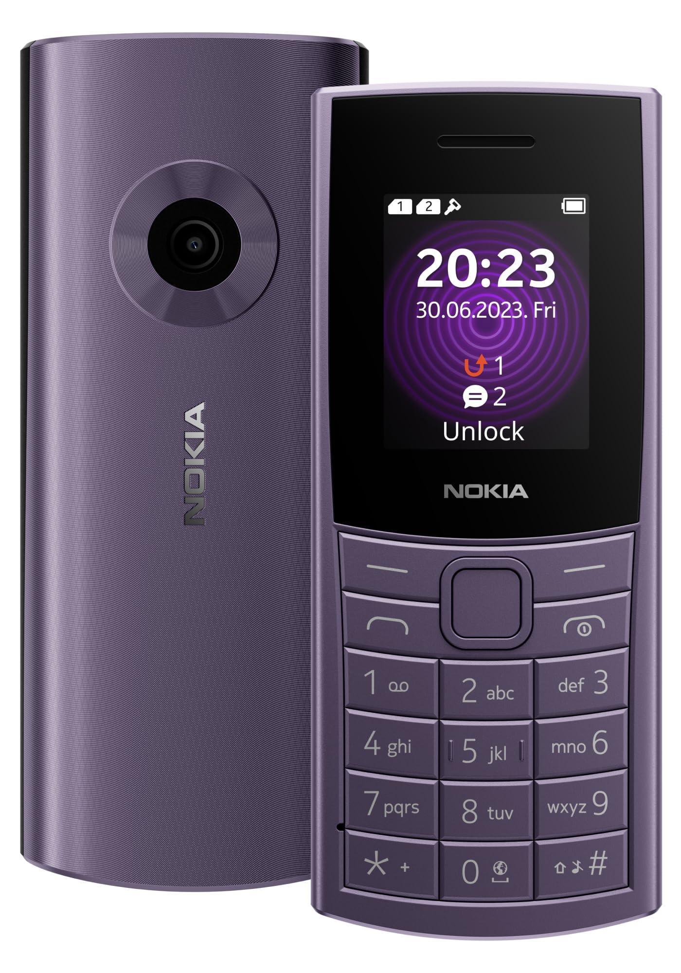 (Refurbished) Nokia 110 4G with 4G, Camera, Bluetooth, FM Radio, MP3 Player, MicroSD, Long-Lasting Battery, and pre-Loaded Games | Purple - Image 2