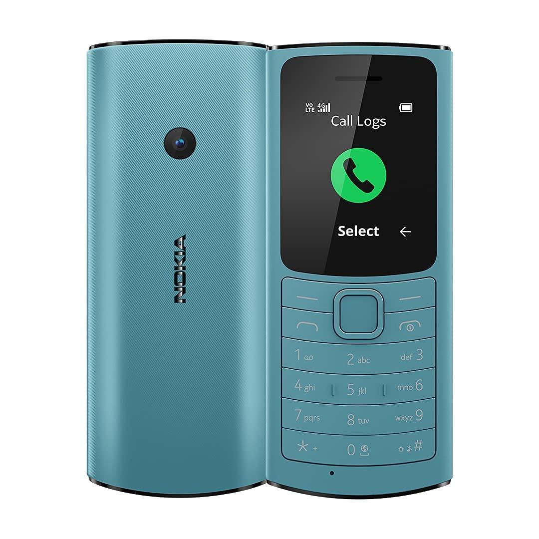 (Refurbished) Nokia 110 4G with Volte HD Calls, Up to 32GB External Memory, FM Radio (Wired & Wireless Dual Mode), Games, Torch | Aqua