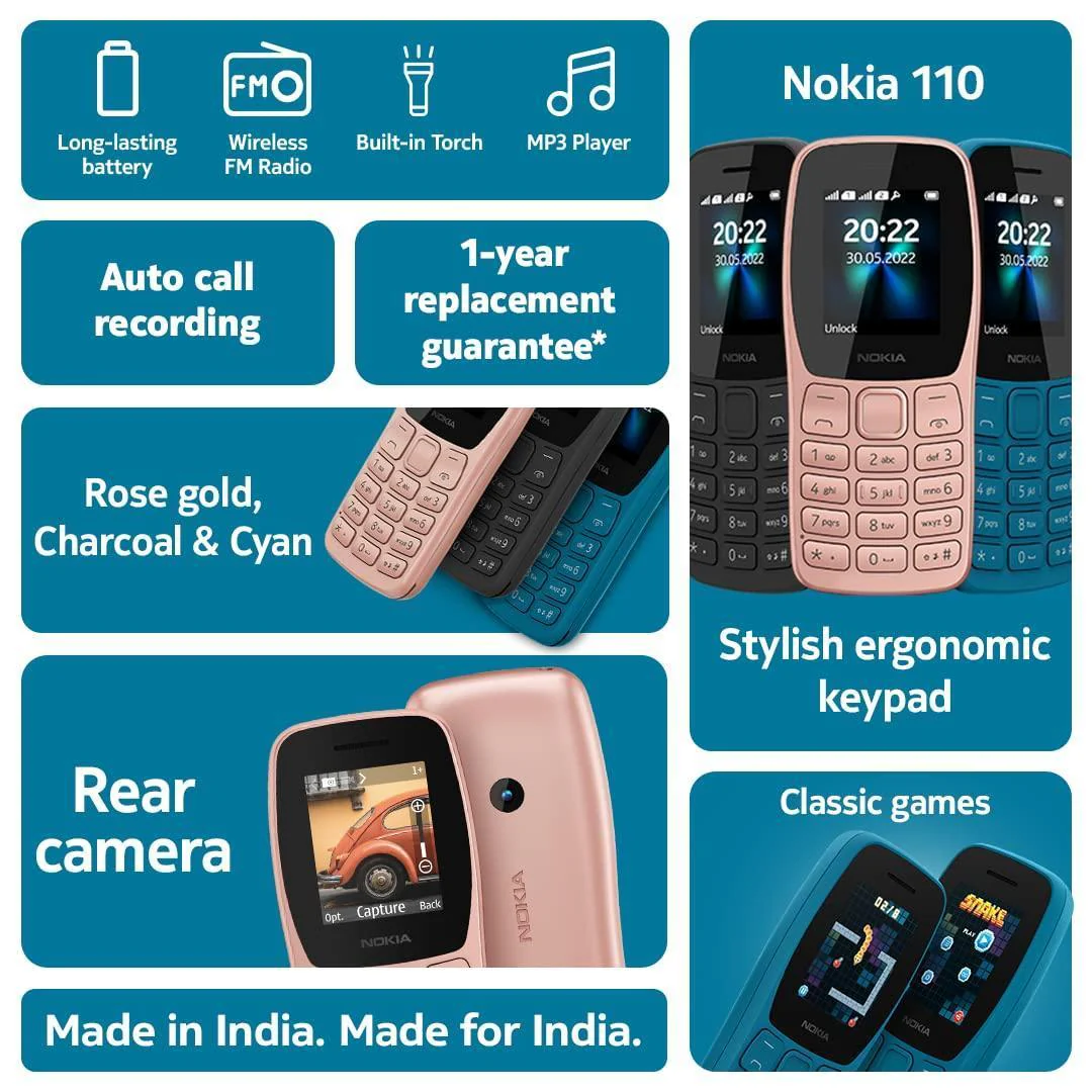 (Refurbished) NOKIA 110 TA-1434 DS in Charcoal - Image 2