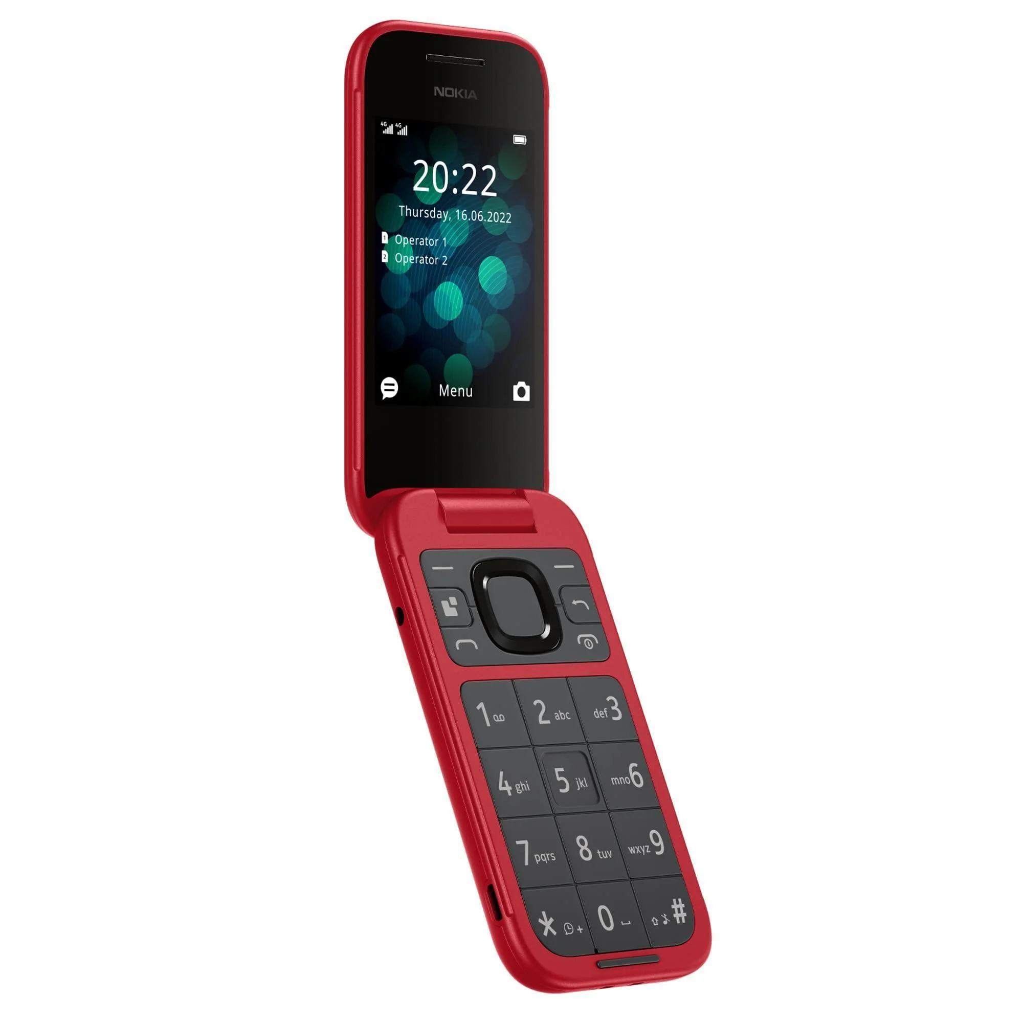 (Refurbished) Nokia 2660 Flip 4G Volte keypad Phone with Dual SIM, Dual Screen