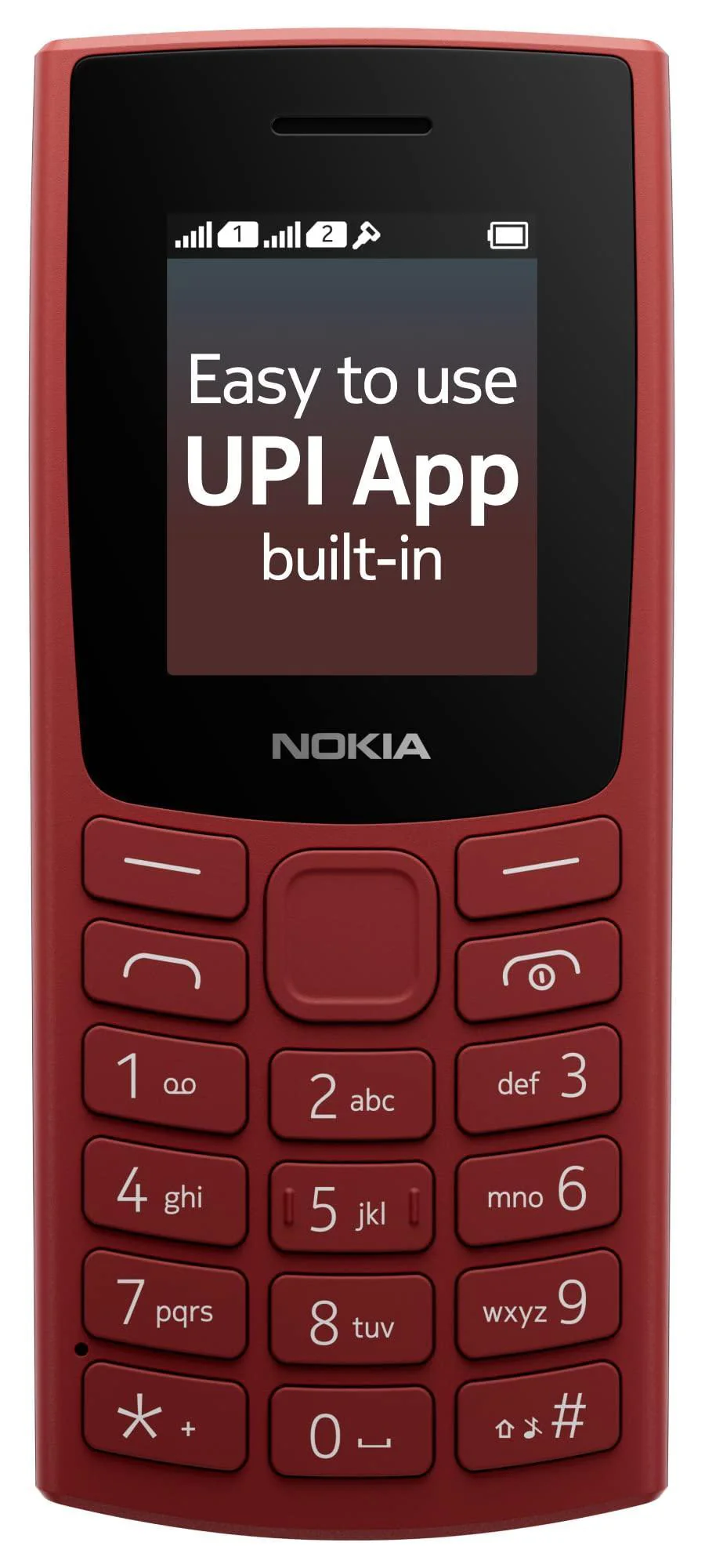 (Refurbished) Nokia All-New 105 Keypad Phone with Built-in UPI Payments, Long-Lasting Battery, Wireless FM Radio | Red