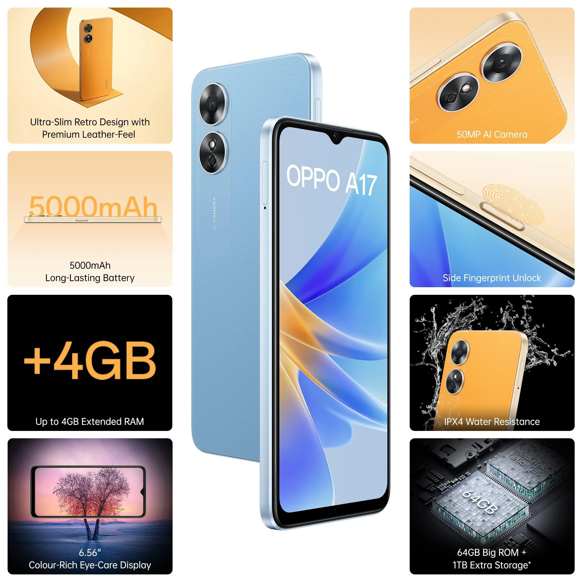 (Refurbished) Oppo A17 (Lake Blue, 4GB RAM, 64GB Storage) - Image 7