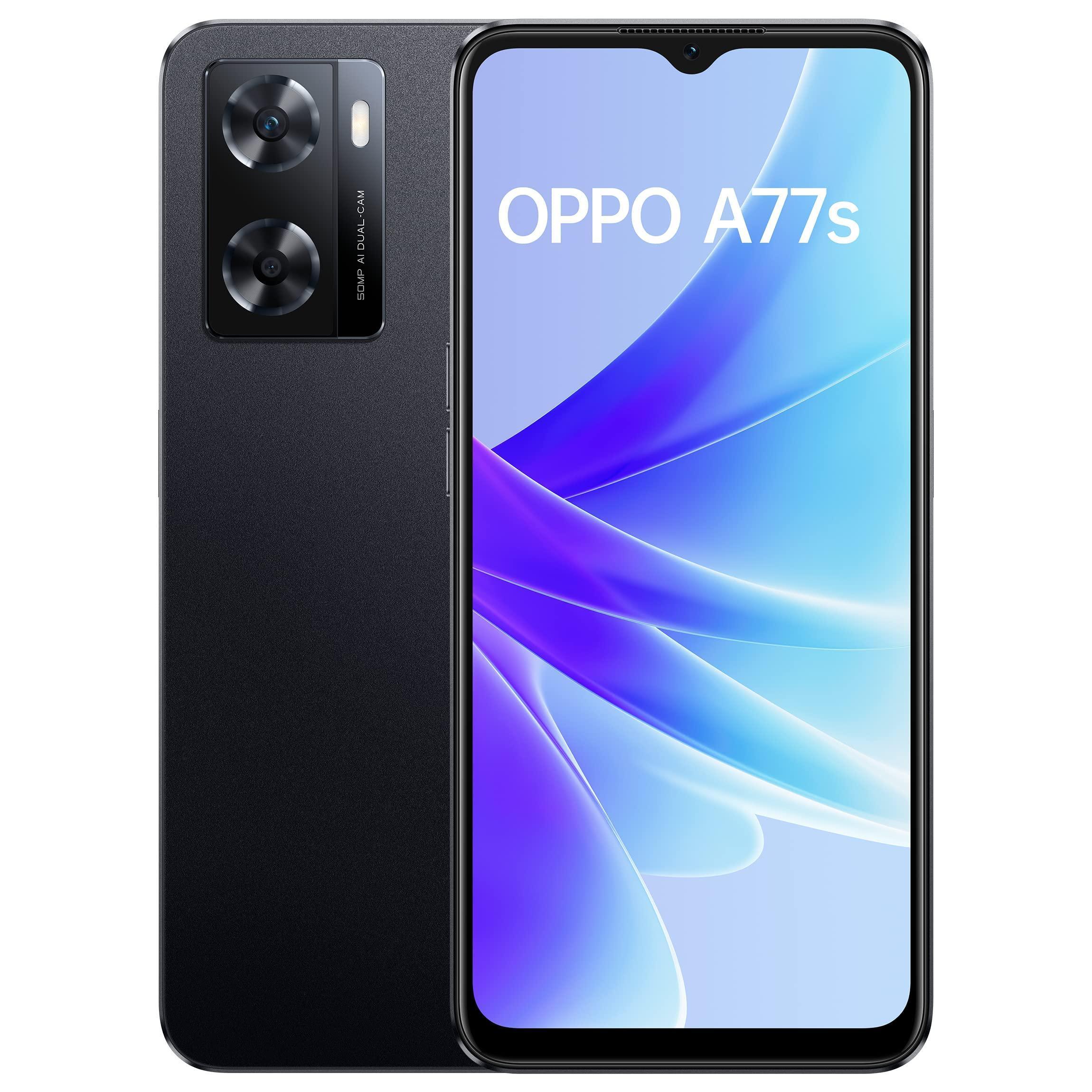 (Refurbished) OPPO A77s (Starry Black, 8GB RAM, 128 Storage) with No Cost EMI/Additional Exchange Offers