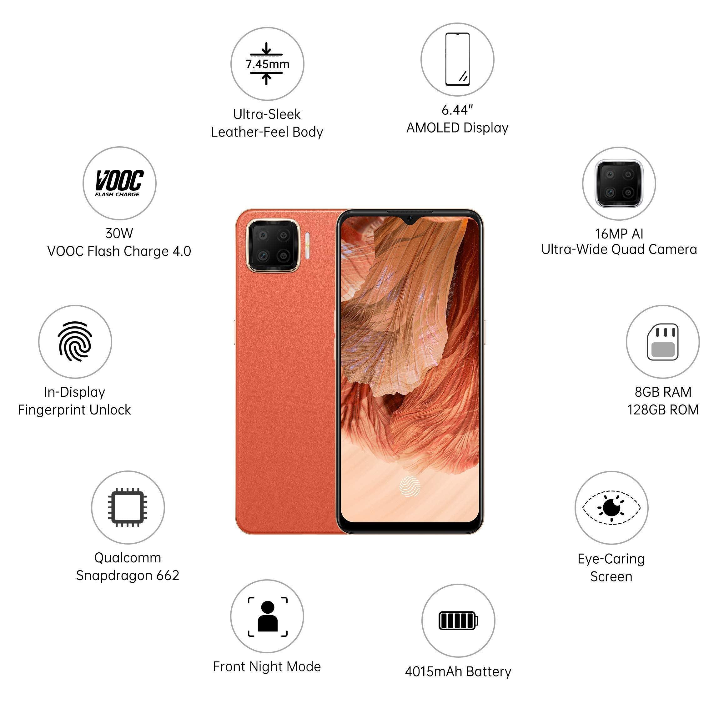 (Refurbished) OPPO F17 (Dynamic Orange, 6GB RAM, 128GB Storage) with No Cost EMI/Additional Exchange Offers - Image 5
