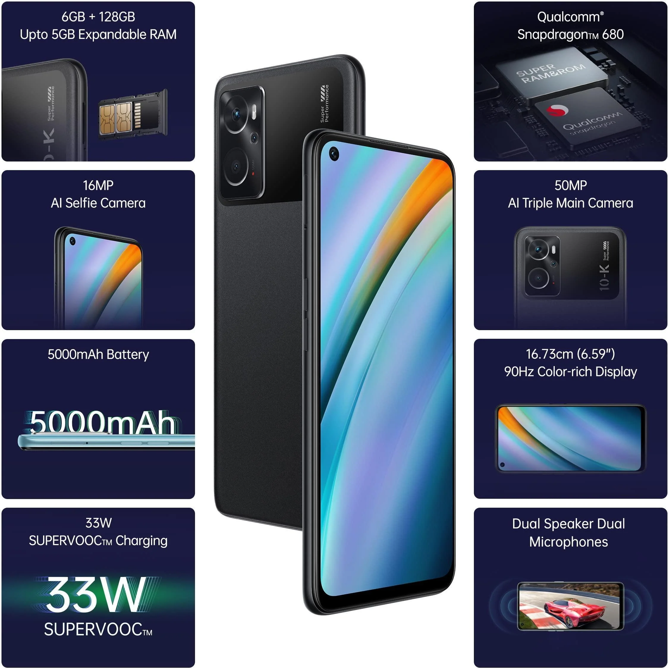 (Refurbished) OPPO K10 (Black Carbon, 6GB RAM 128GB Storage) - Image 7