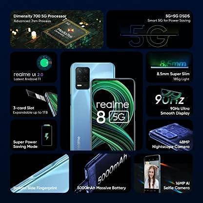 (Refurbished) Realme 8 5G (Supersonic Blue, 4GB RAM, 128GB Storage) - Image 8