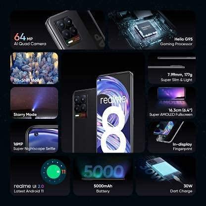 (Refurbished) Realme 8 (Cyber Silver, 128 GB) (4 GB RAM) - Image 4
