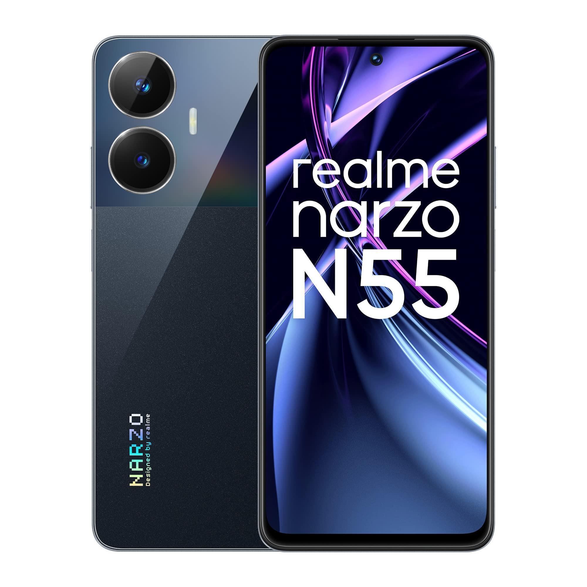 (Refurbished) realme narzo N55 (Prime Black, 6GB+128GB) Refurbished