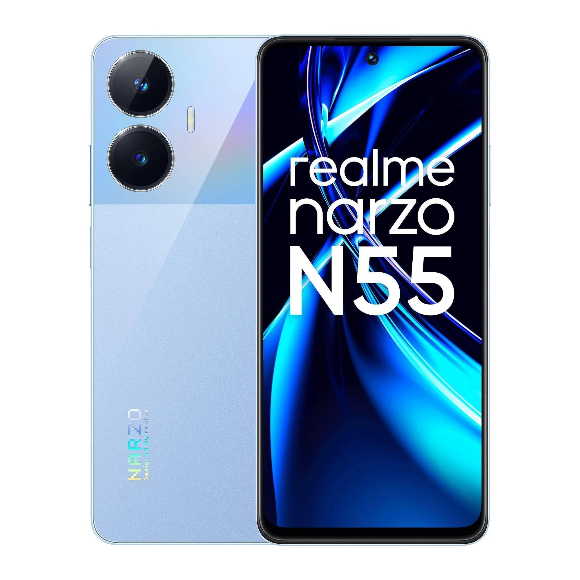 (Refurbished) realme narzo N55 (Prime Blue, 6GB+128GB) 33W Segment Fastest Charging | Super High-res 64MP Primary AI Camera
