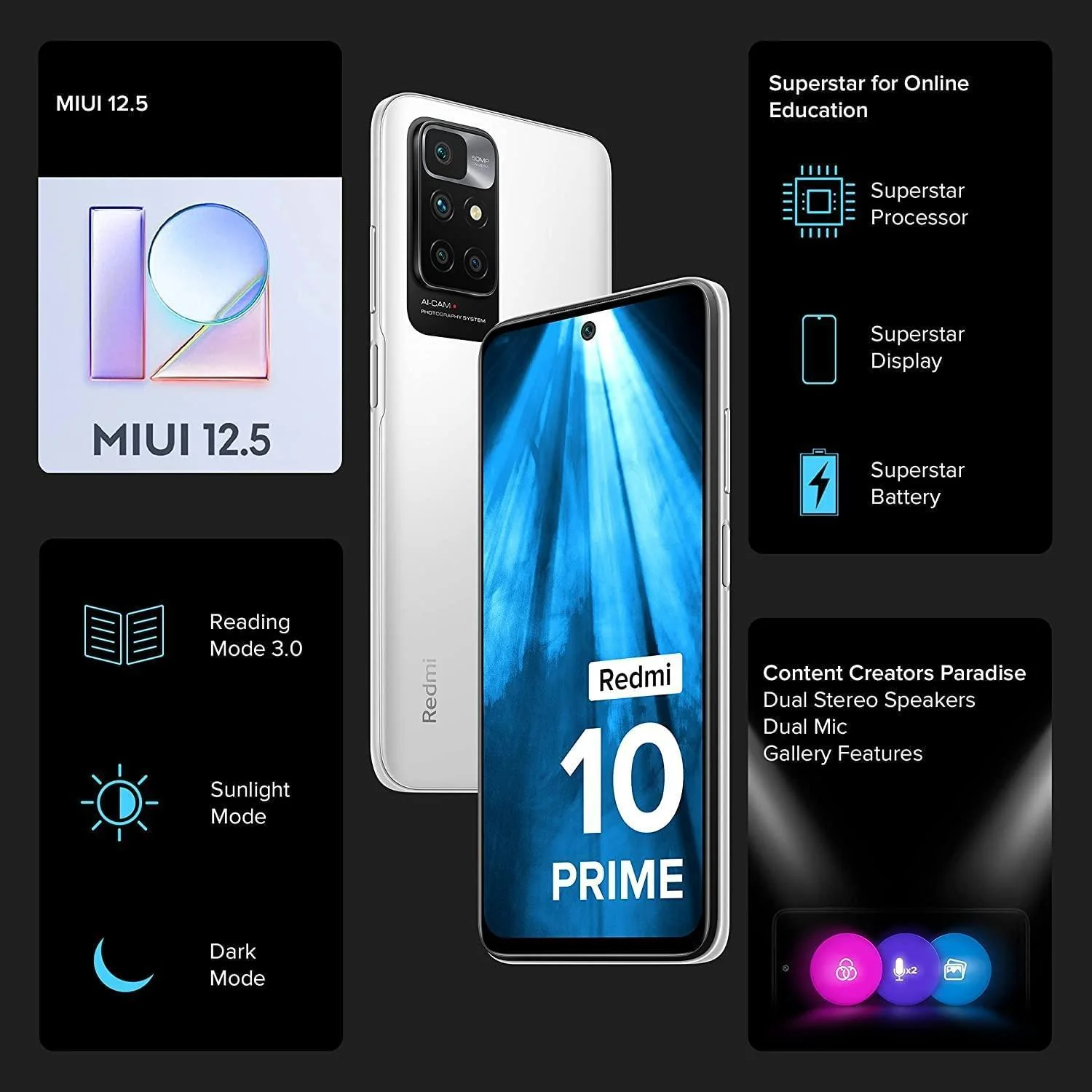 (Refurbished) Redmi 10 Prime (Astral White, 4GB RAM, 64GB ROM |Helio G88 with extendable RAM Upto 2GB |FHD+ 90Hz Adaptive Sync Display) - Image 5