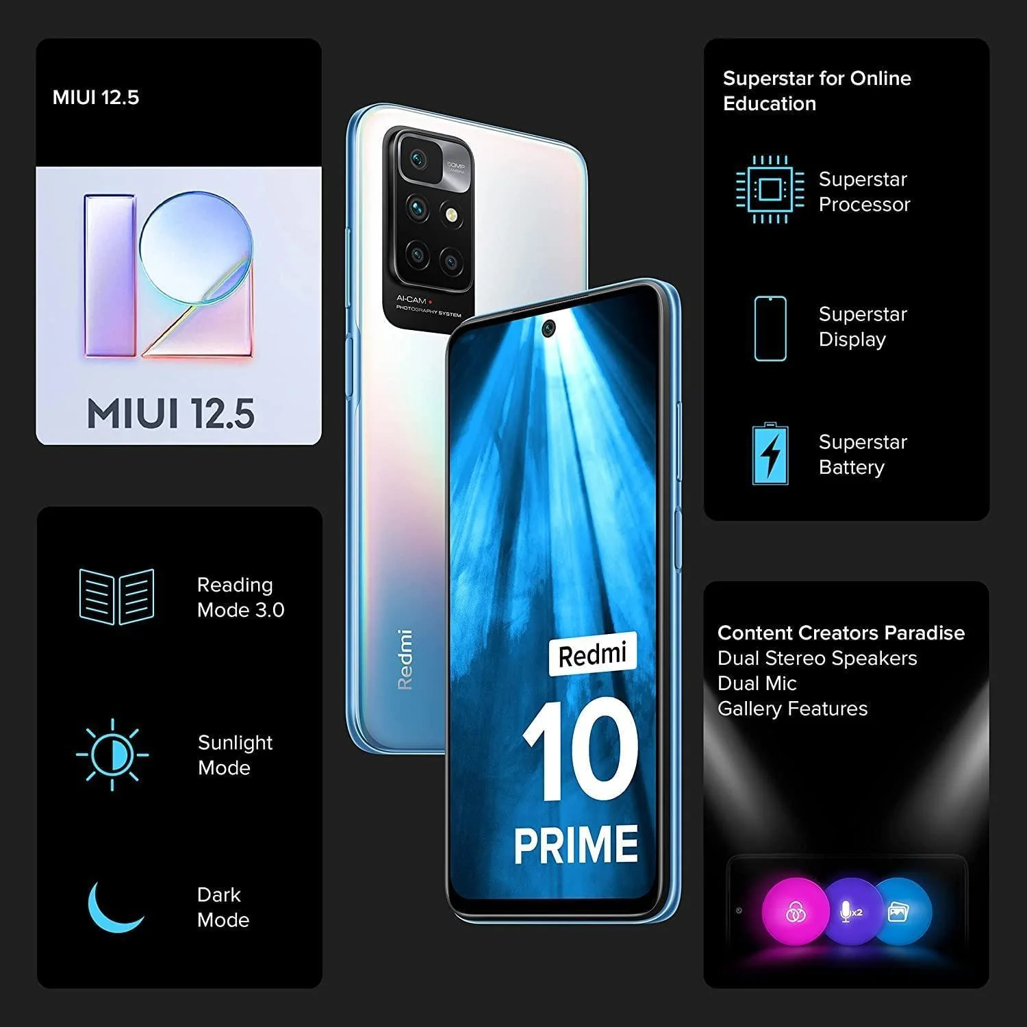 (Refurbished) Redmi 10 Prime (Bifrost Blue, 4GB RAM, 64GB ROM |Helio G88 with extendable RAM Upto 2GB |FHD+ 90Hz Adaptive Sync Display) - Image 4