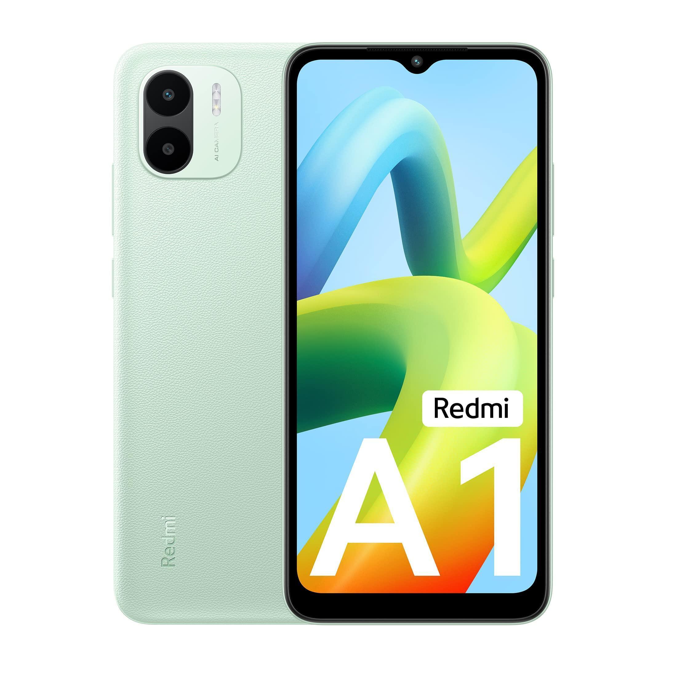 (Refurbished) Redmi A1 (Light Green, 2GB RAM 32GB ROM) | Segment Best AI Dual Cam | 5000mAh Battery | Leather Texture Design | Android 12