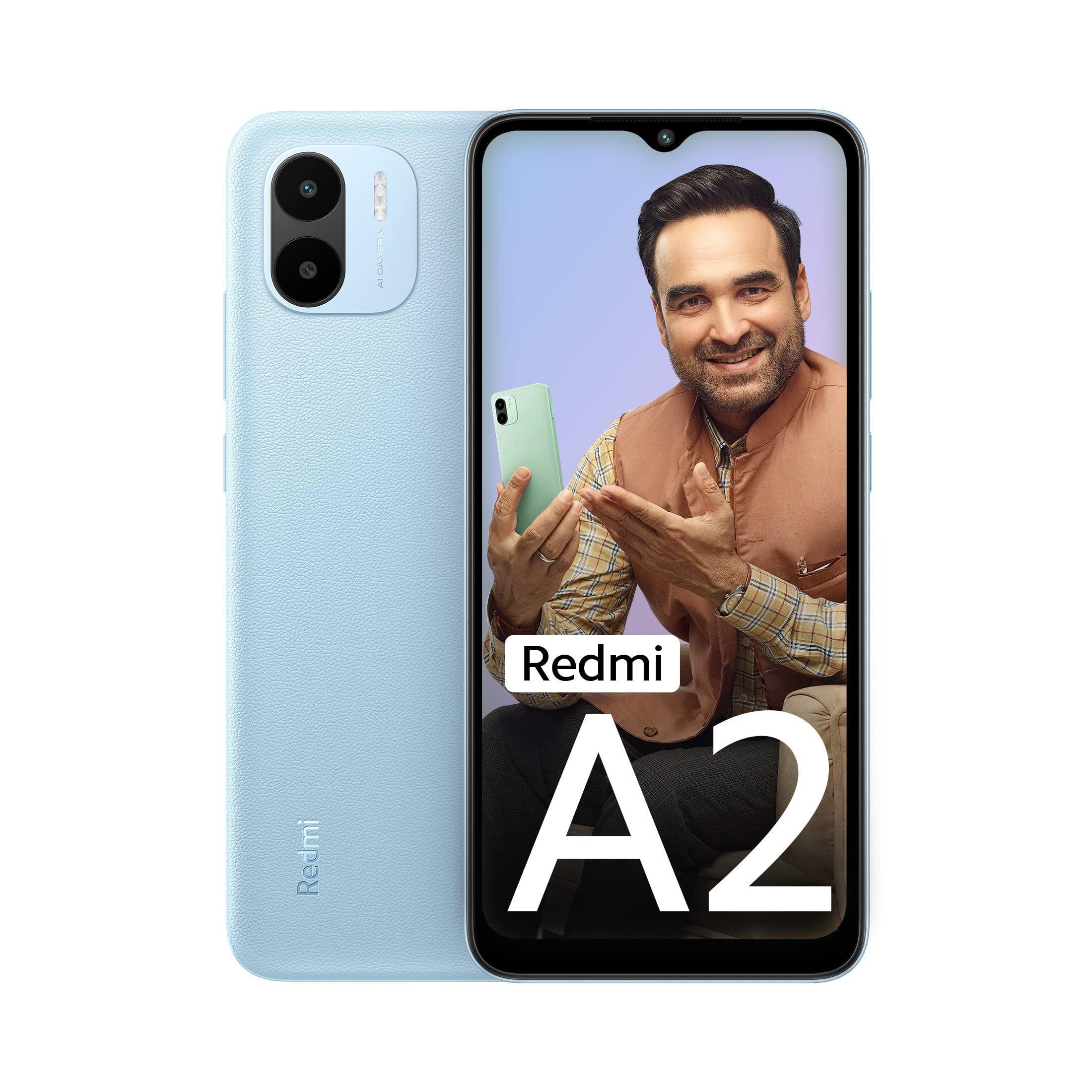 (Refurbished) Redmi A2 (Aqua Blue, 2GB RAM, 32GB Storage) | Powerful Octa Core G36 Processor | Upto 7GB RAM | Large 16.5 cm HD+ Display with Massive 5000mAh Battery