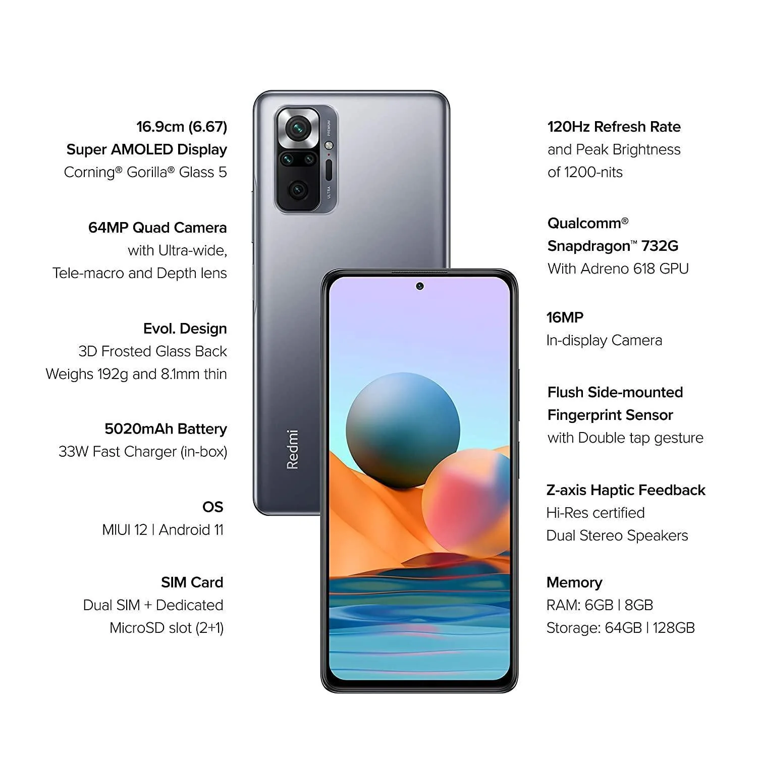 (Refurbished) Redmi Note 10 Pro (Dark Night, 6GB RAM, 128GB Storage) -120Hz Super Amoled Display | 64MP with 5MP Super Tele-Macro - Image 7