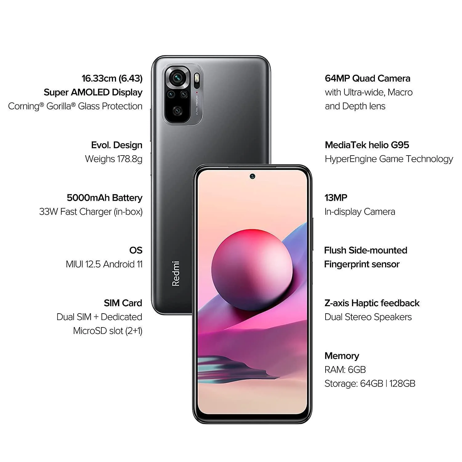 (Refurbished) Redmi Note 10S (Shadow Black, 6GB RAM, 64GB Storage) - Super Amoled Display | 64 MP Quad Camera - Image 8