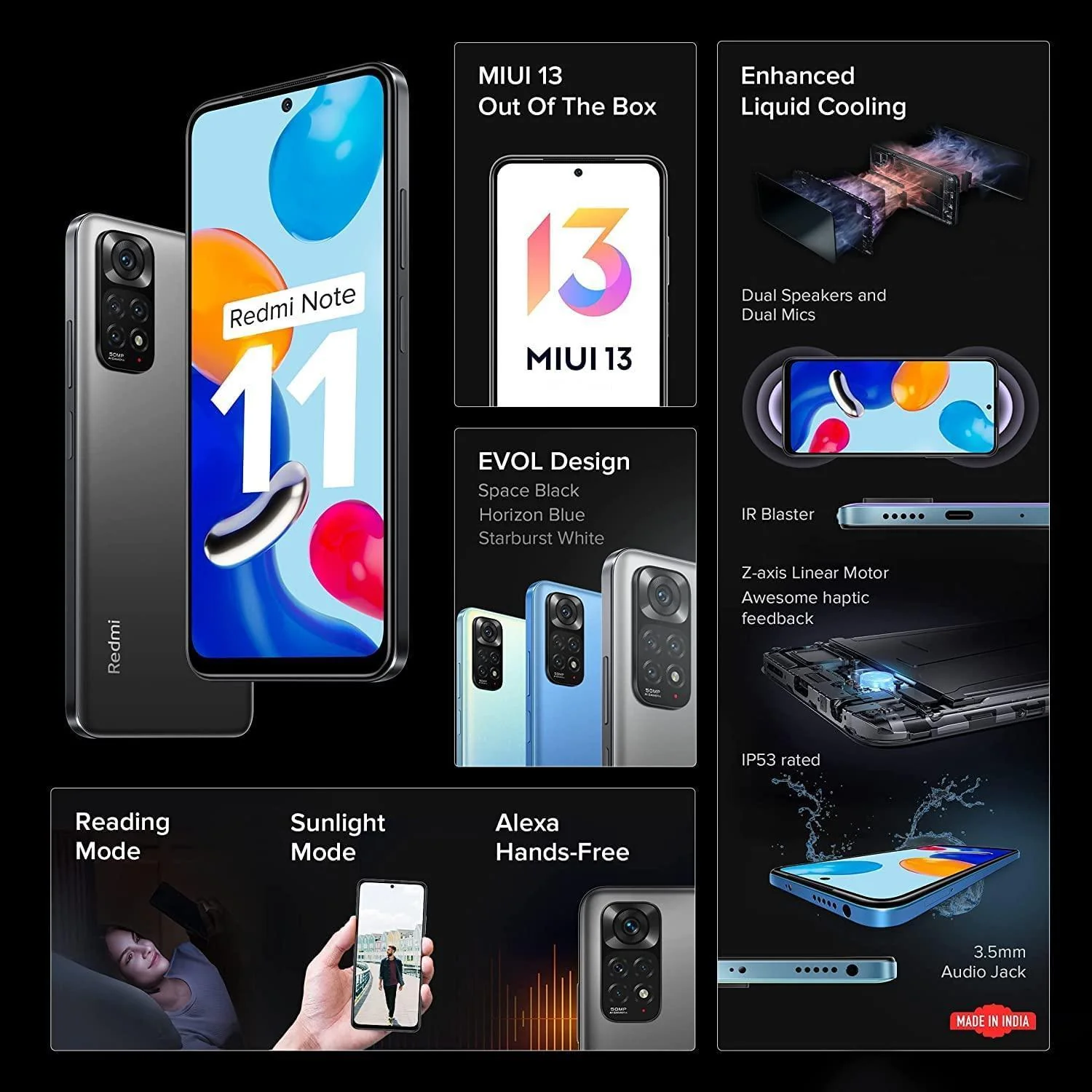 (Refurbished) Redmi Note 11 (Space Black, 6GB RAM, 128GB Storage)|90Hz FHD+ AMOLED Display | Qualcomm® Snapdragon™ 680-6nm | Alexa Built-in - Image 4