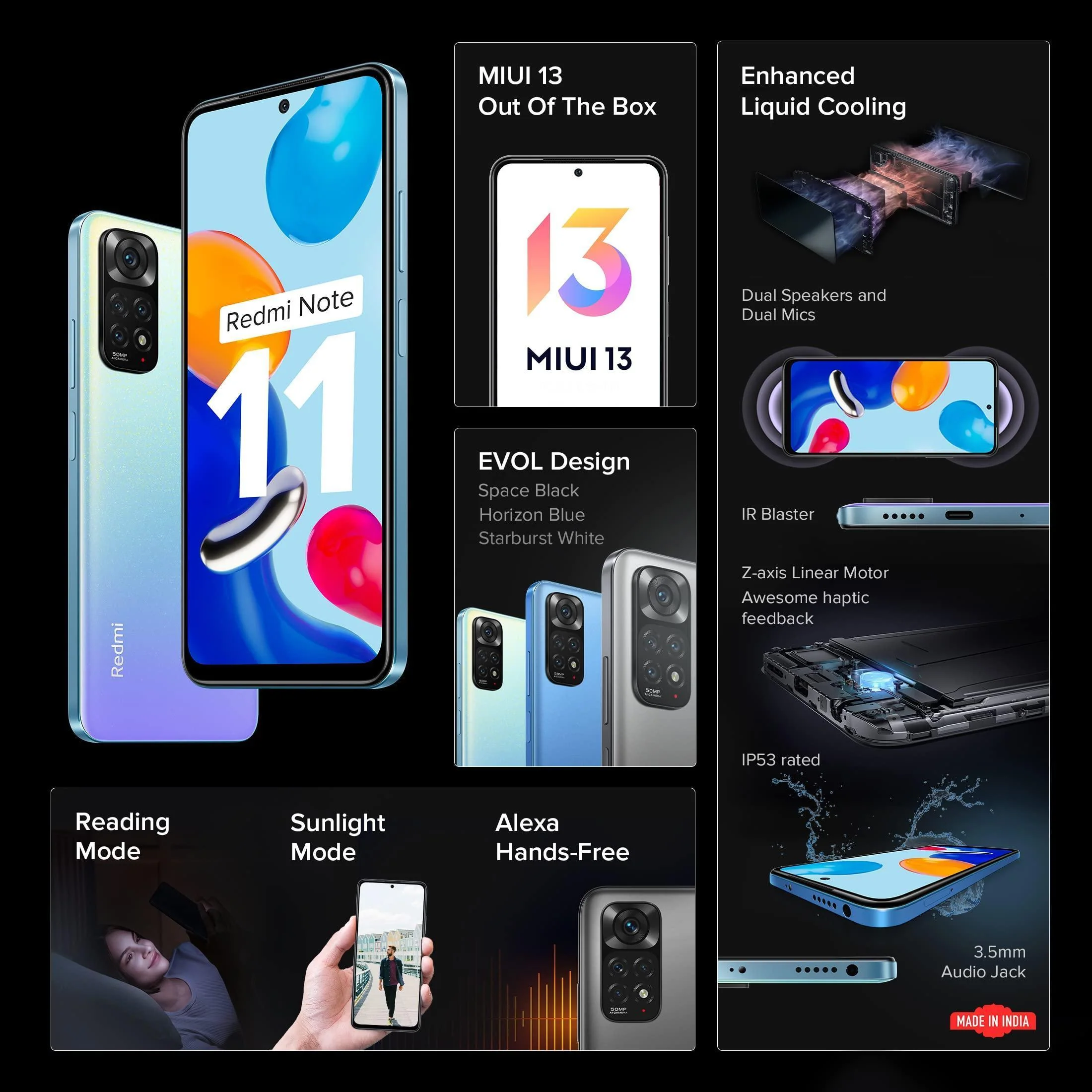 (Refurbished) Redmi Note 11 (Starburst White, 6GB RAM, 64GB Storage)|90Hz FHD+ AMOLED Display | Qualcomm® Snapdragon™ 680-6nm | Alexa Built-in | 33W Charger Included - Image 4