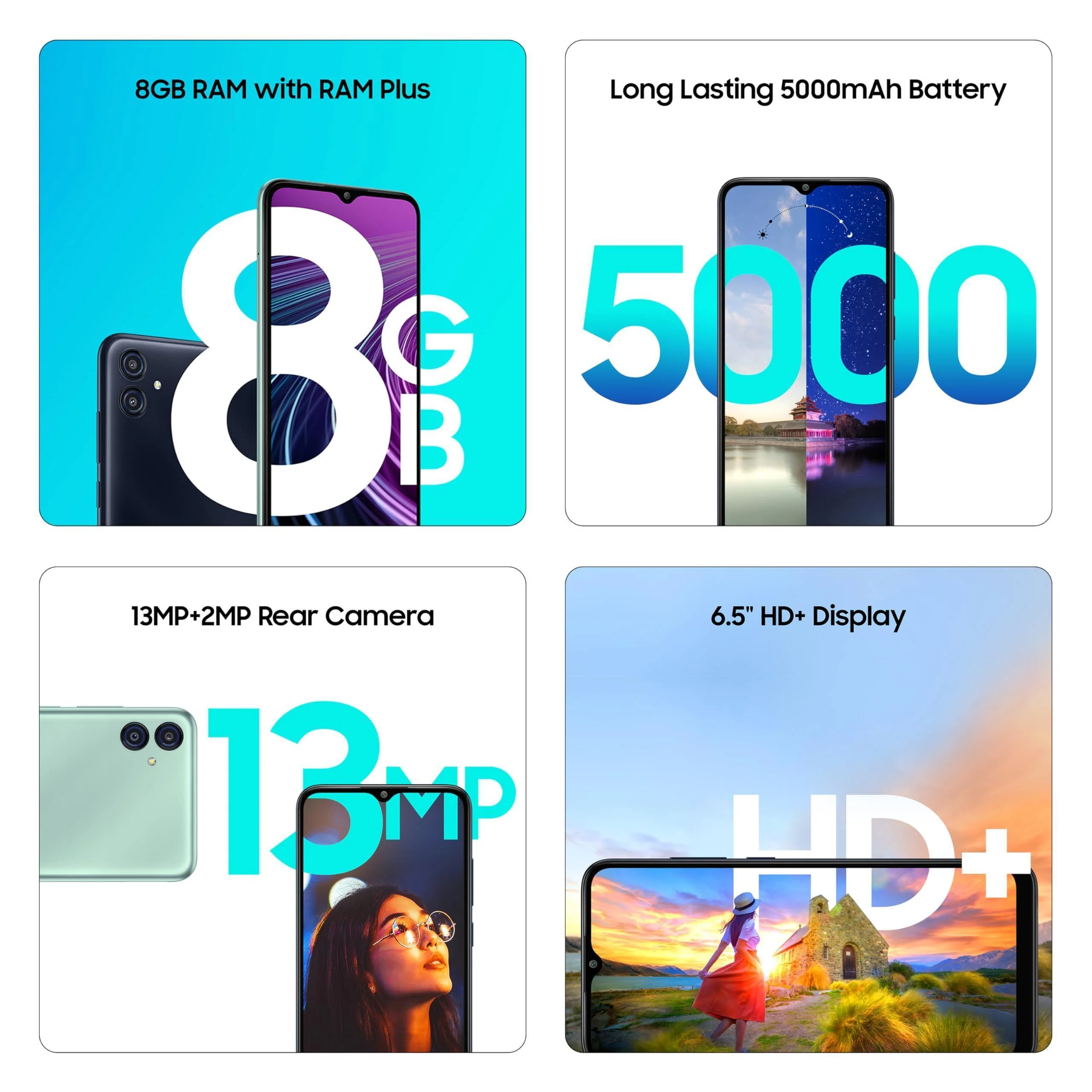 (Refurbished) Samsung Galaxy M04 Light Green, 4GB RAM, 128GB Storage | Upto 8GB RAM with RAM Plus | MediaTek Helio P35 Octa-core Processor | 5000 mAh Battery | 13MP Dual Camera - Image 5
