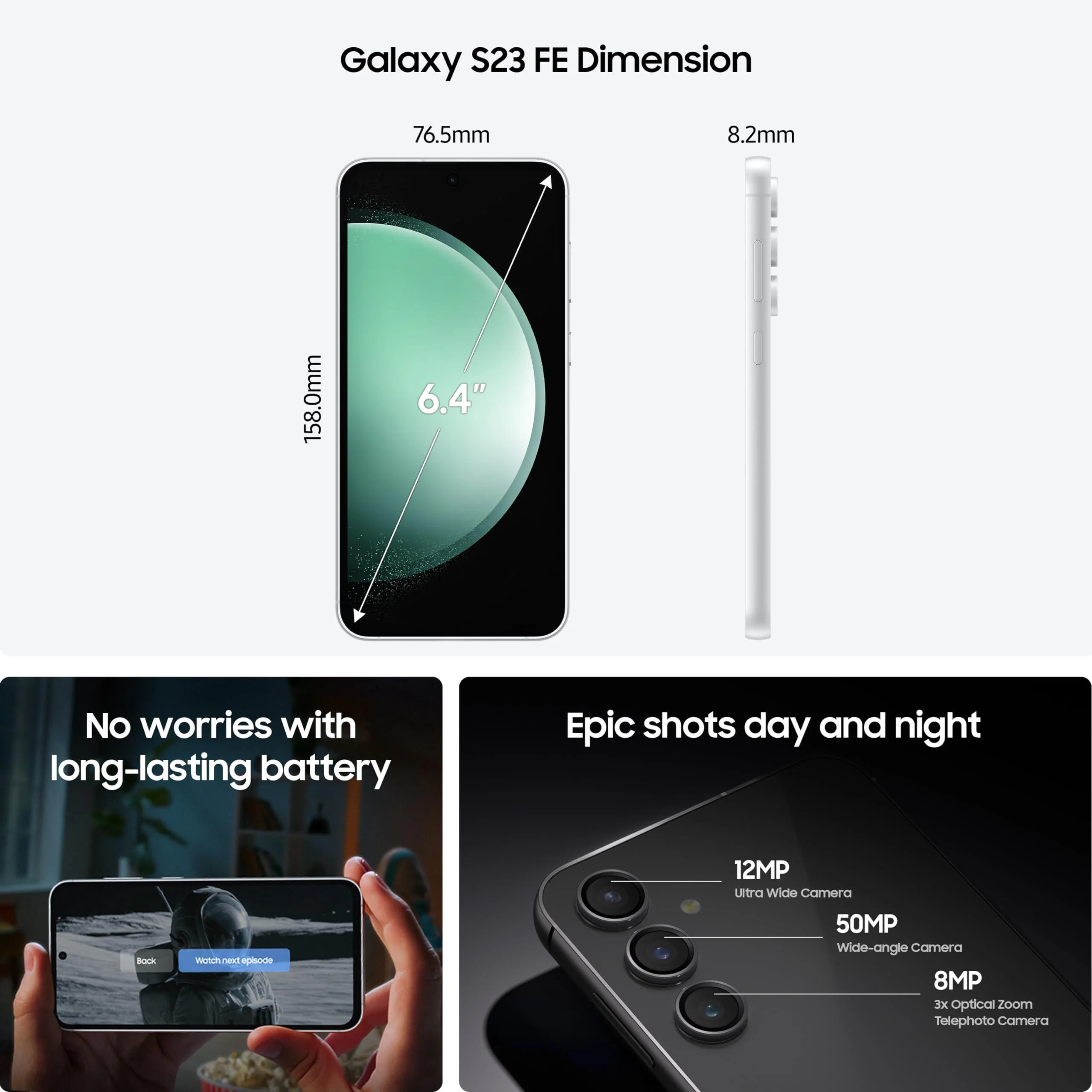 (Refurbished) Samsung Galaxy S23 FE 5G (Mint, 8GB, 128GB Storage) - Image 5