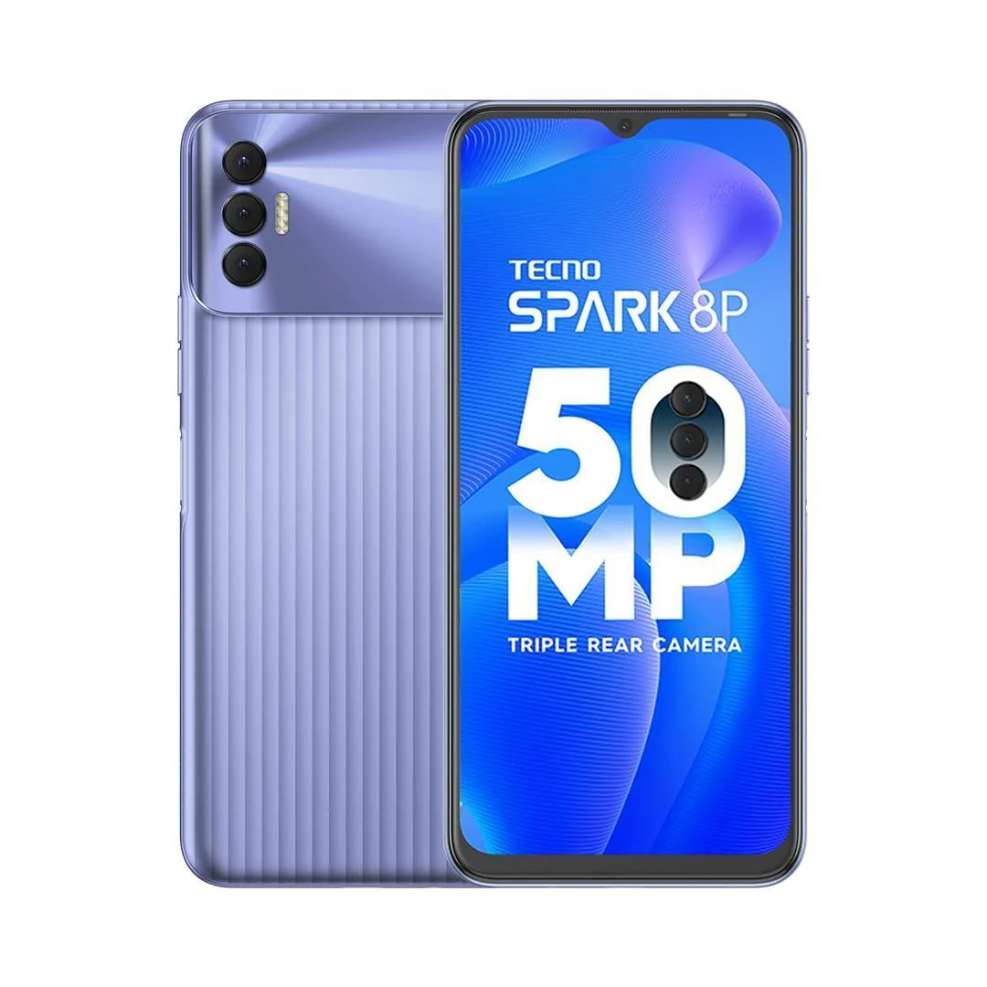 (Refurbished) Tecno Spark 8P (Iris Purple, 4GB RAM,64GB Storage)| 50MP SuperNight Camera | Upto 7GB RAM | 18W Flash Charger