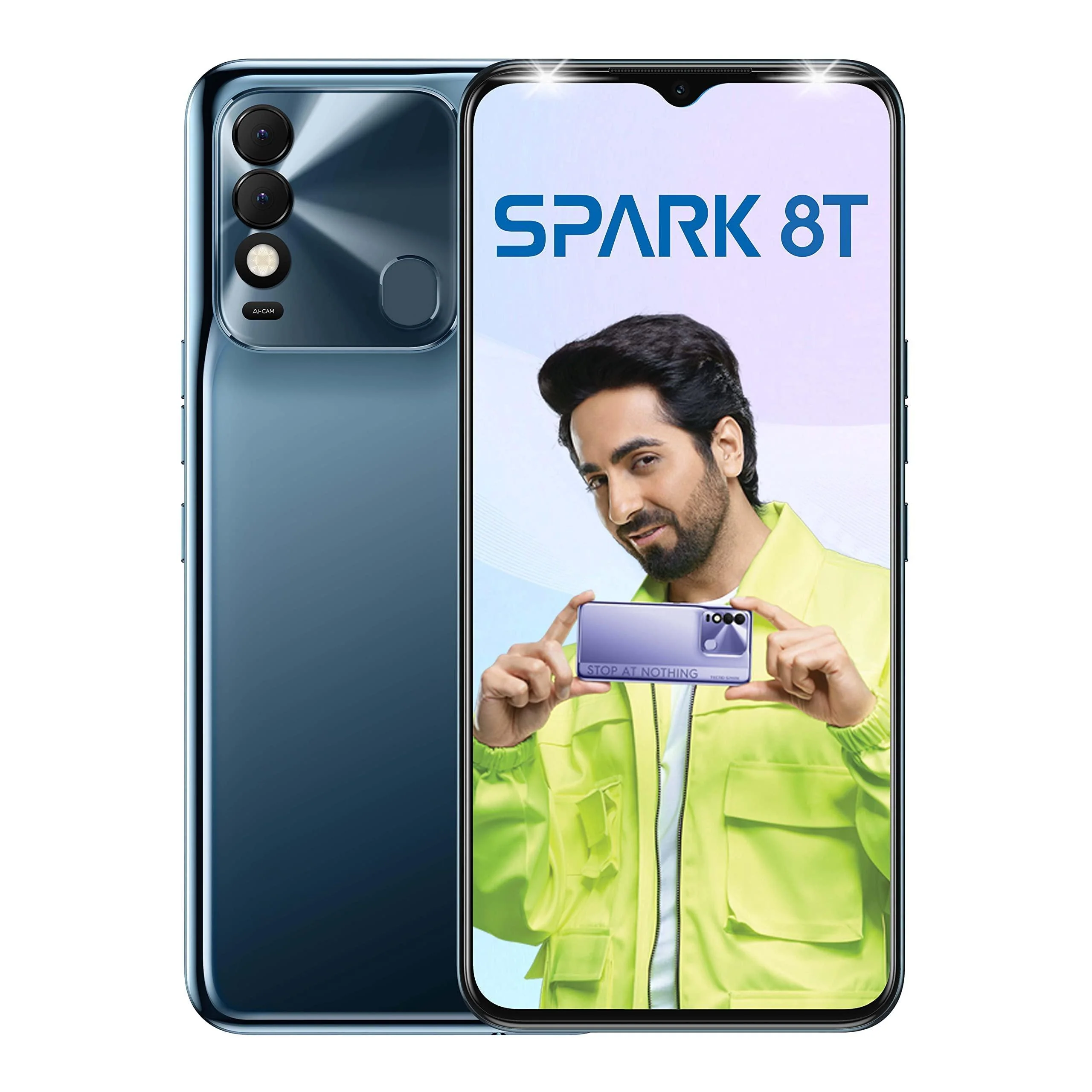 (Refurbished) Tecno Spark 8T (Atlantic Blue,4GB RAM, 64GB Storage)| 50MP AI Camera | 6.6" FHD+Display |