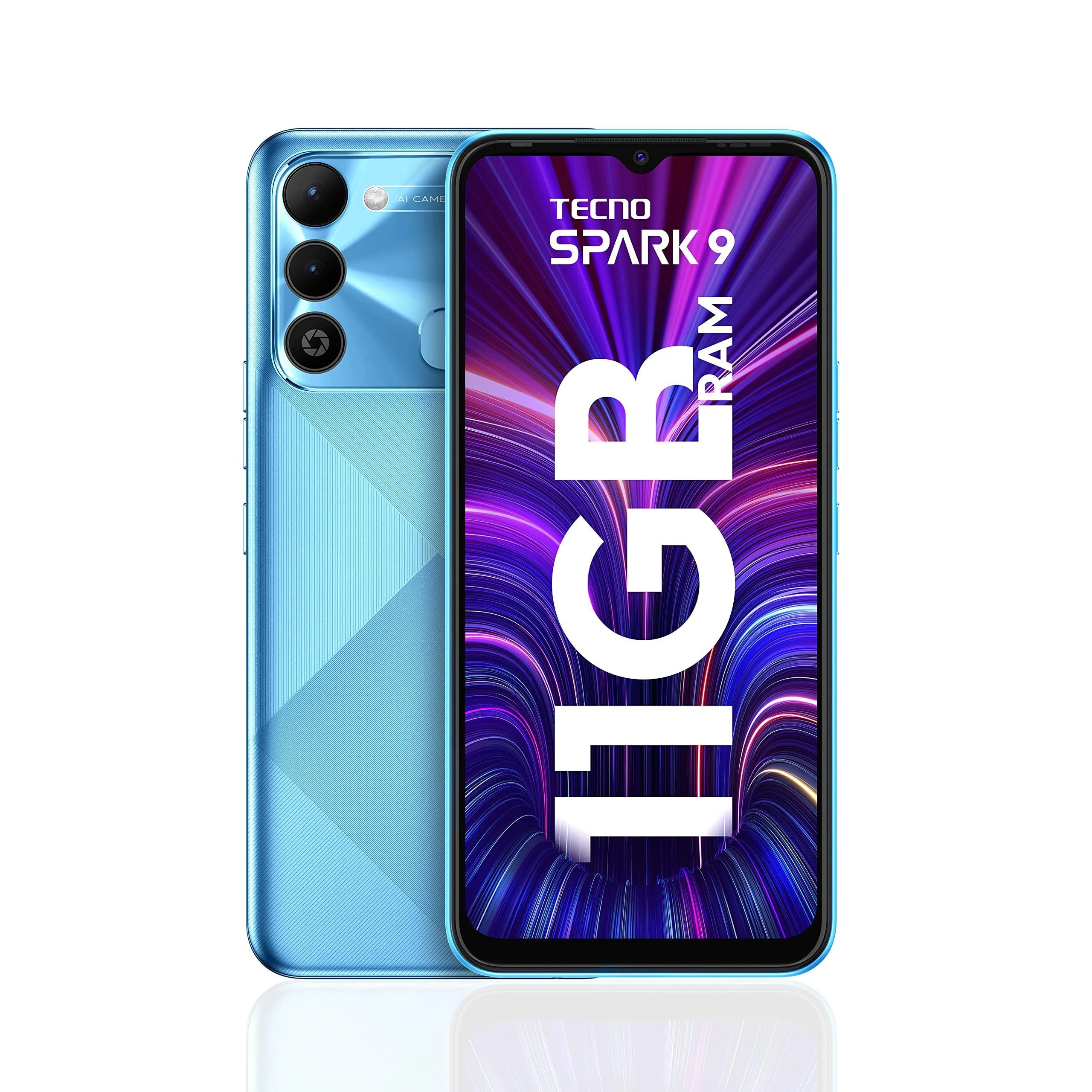 (Refurbished) Tecno Spark 9 (Sky Mirror, 6GB RAM, 128GB Storage)| Upto 11GB Expandable RAM