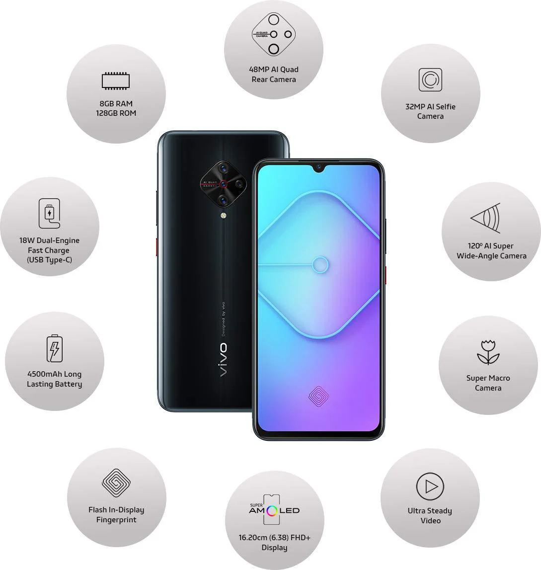 (Refurbished) Vivo S1 Pro (Mystic Black, 8GB RAM, 128GB Storage) with No Cost EMI/Additional Exchange Offers - Image 4