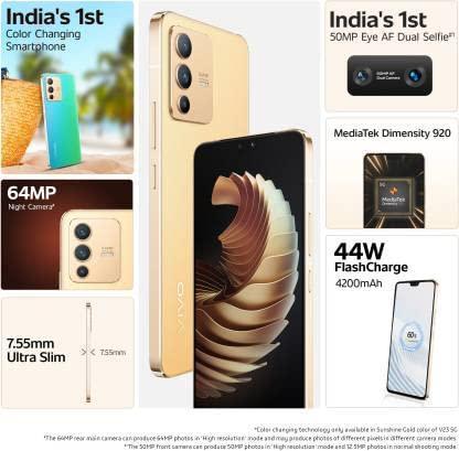 (Refurbished) Vivo V23 5G (Sunshine Gold, 8GB RAM 128GB Storage) - Image 5