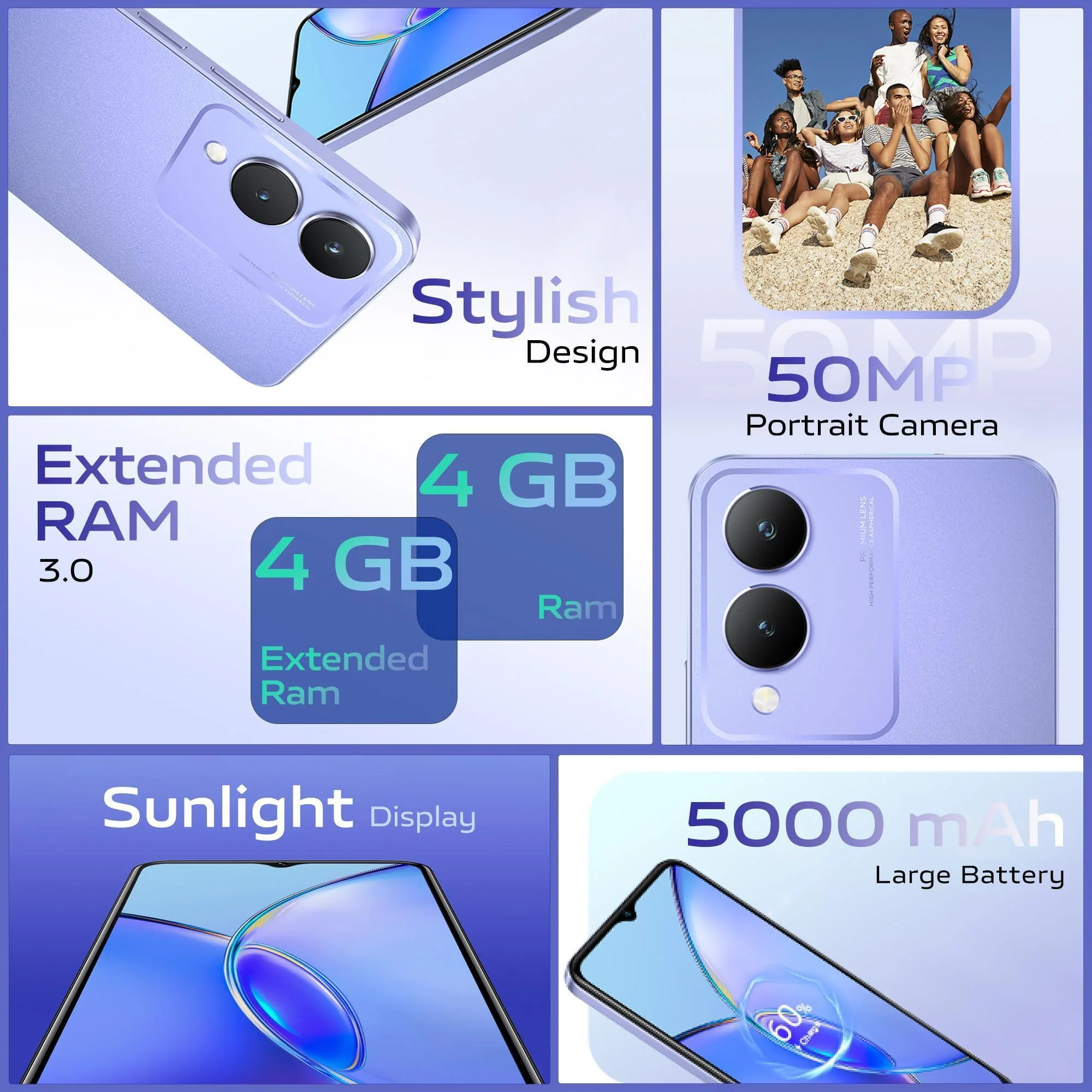 (Refurbished) vivo Y17s (Glitter Purple, 4GB RAM, 128GB Storage) with No Cost EMI/Additional Exchange Offers - Image 6